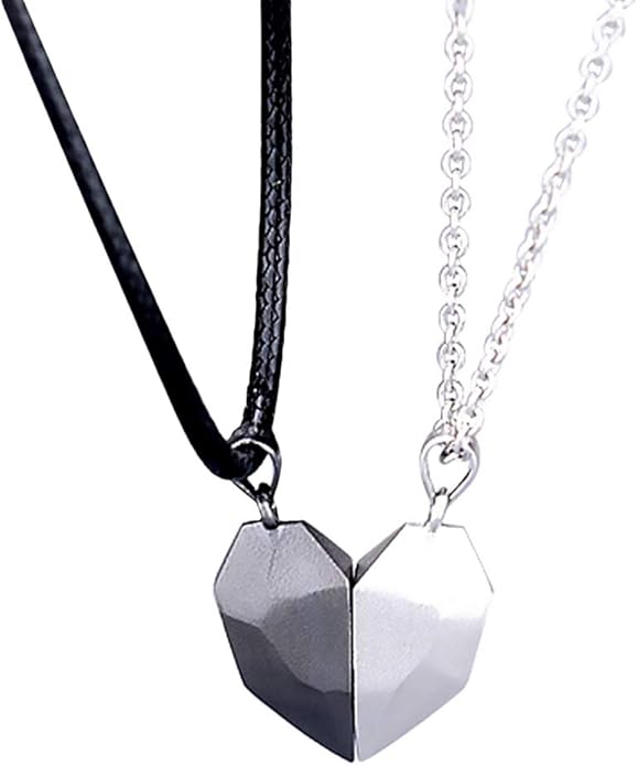 colar de amor coração elegantes com corrente magnética no pescoço